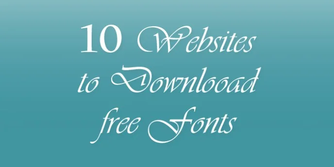 Graphic promoting websites that offer free fonts