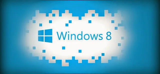 Windows 8 logo on a blue background