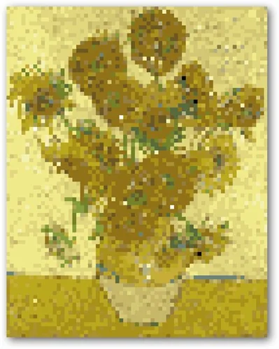 Pixel-art image of yellow flowers