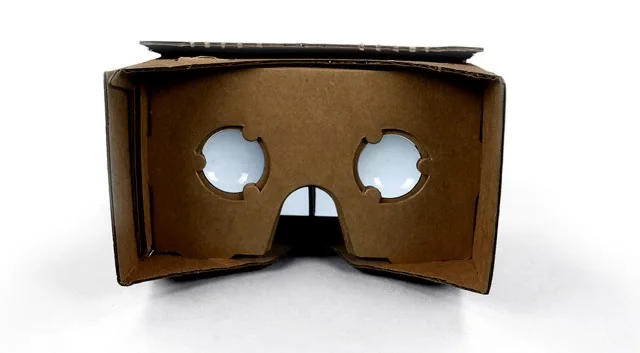 Cardboard virtual-reality viewer for a smartphone