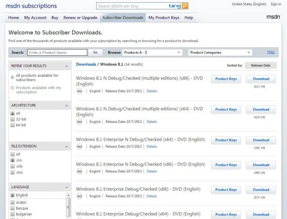 How to Download Windows 8.1 ISO images ( 32 bit / 64 bit )
