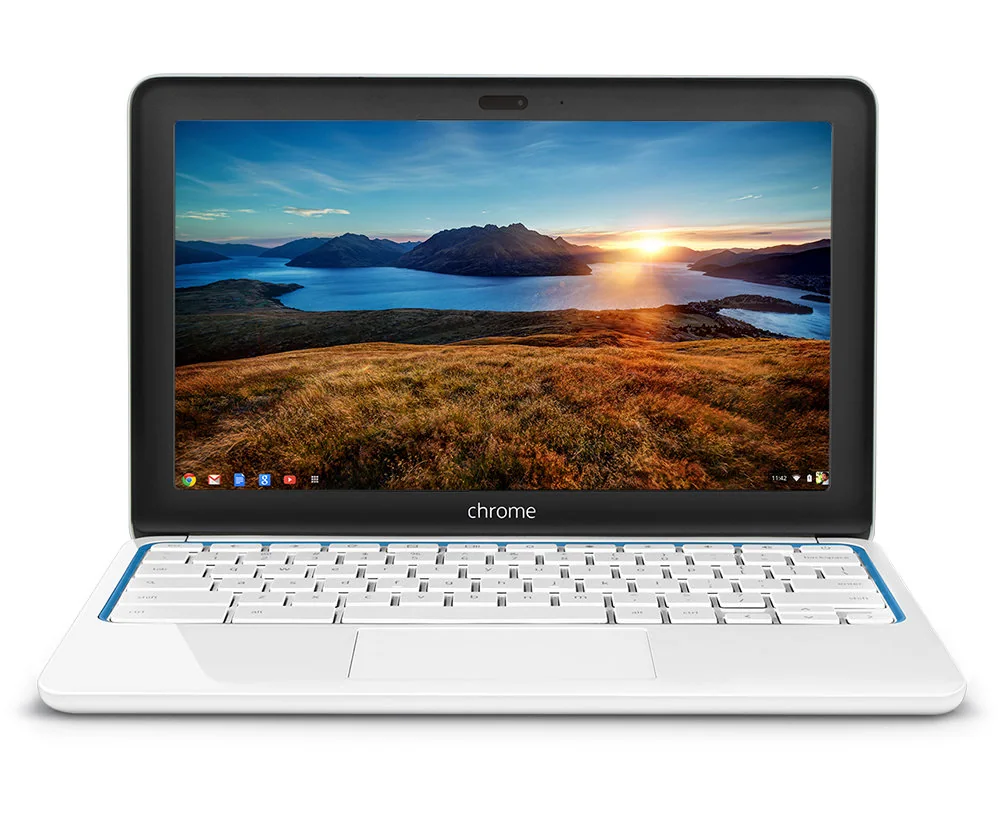 Chromebook laptop displayed on a white background