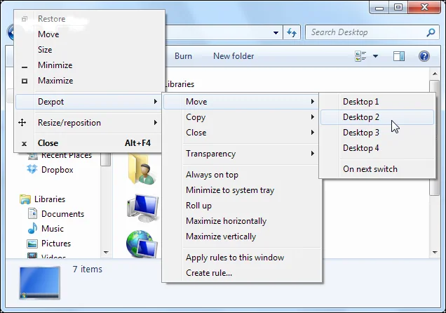 How to Get Virtual Desktops on Windows with Dexpot