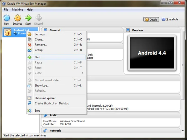 How to Run Android 4.4 KitKat on Windows using VirtualBox