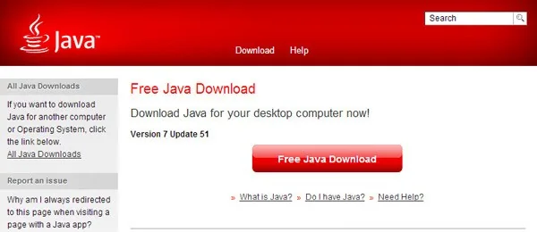 Java download webpage shown in a browser