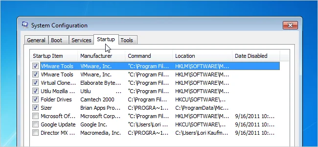 Instructions to Disable Startup Programs in Windows