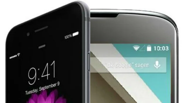 iPhone and Nexus phone shown side by side.