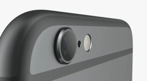 Close-up of a smartphone camera module.