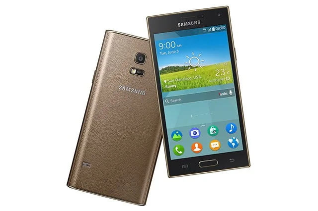 Samsung smartphone displaying its home screen