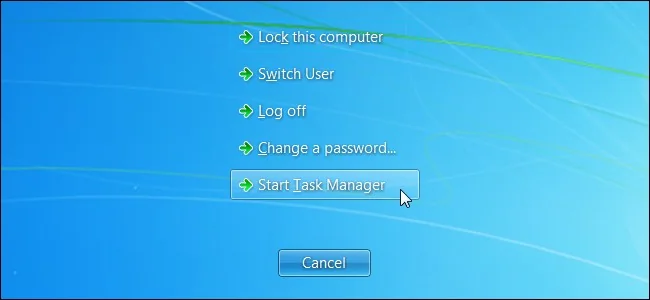 Windows desktop showing the user account control panel