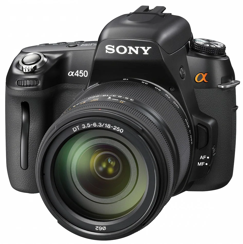 Why Does Every Camera Put Photos in a DCIM Folder? Sony DSLR camera with a zoom lens.